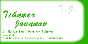 tihamer jovanov business card
